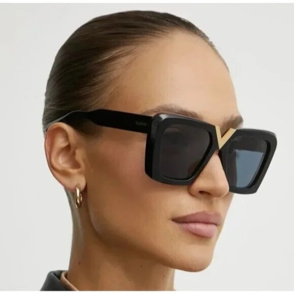 NEW VALENTINO SUNGLASSES WOMEN BLACK EYEWEAR VALENTINO V-GOLD-II VLS-161A main image 11